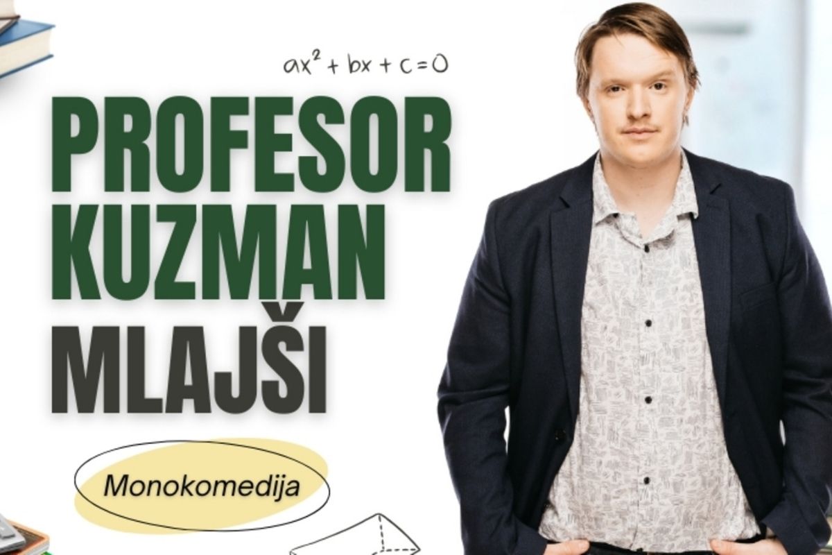 Uroš Kuzman v monokomediji Profesor Kuzman mlajši
